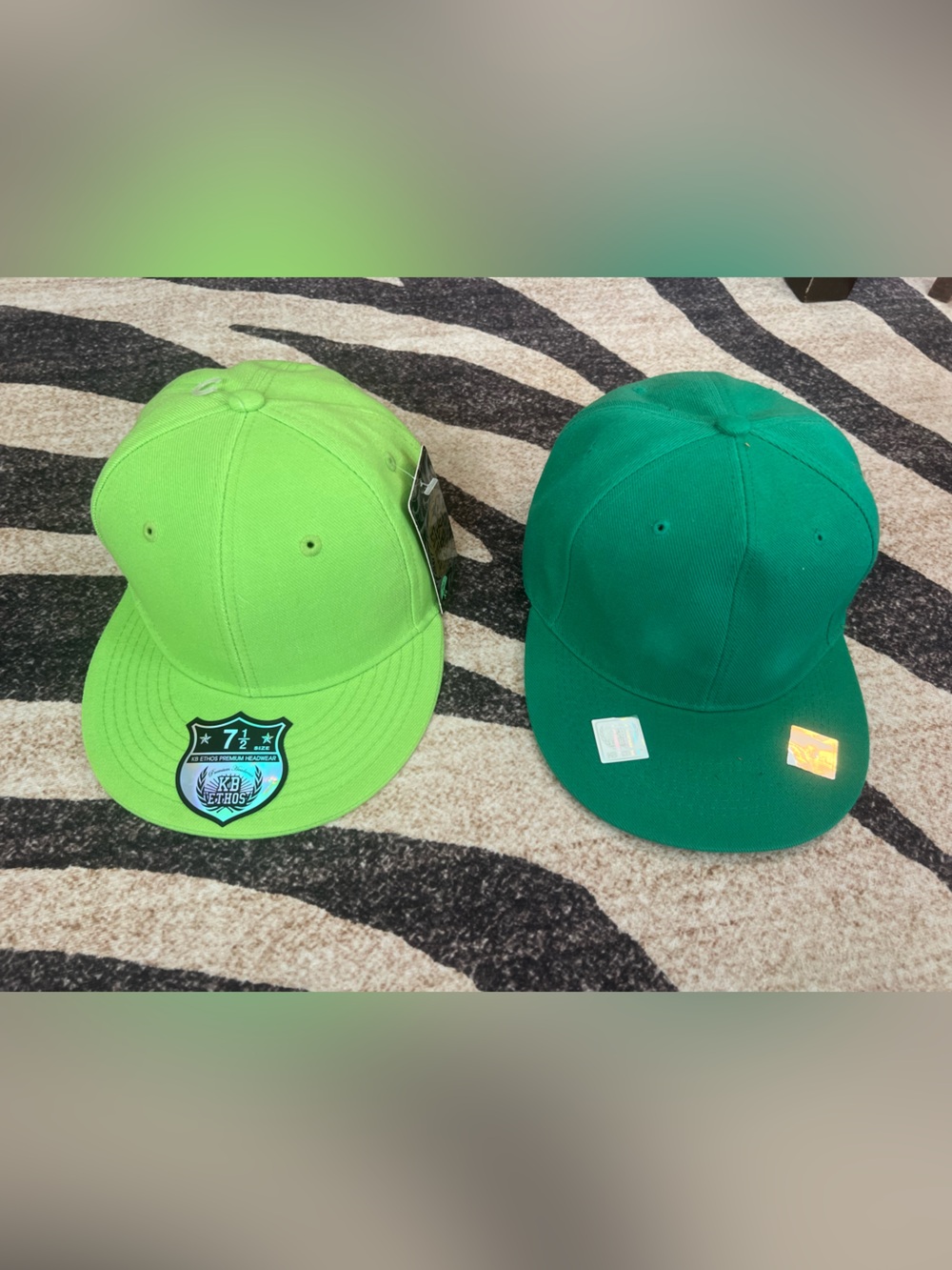 KB Ethos Men’s Green brand fitted baseball cap Set Of 2 NWT